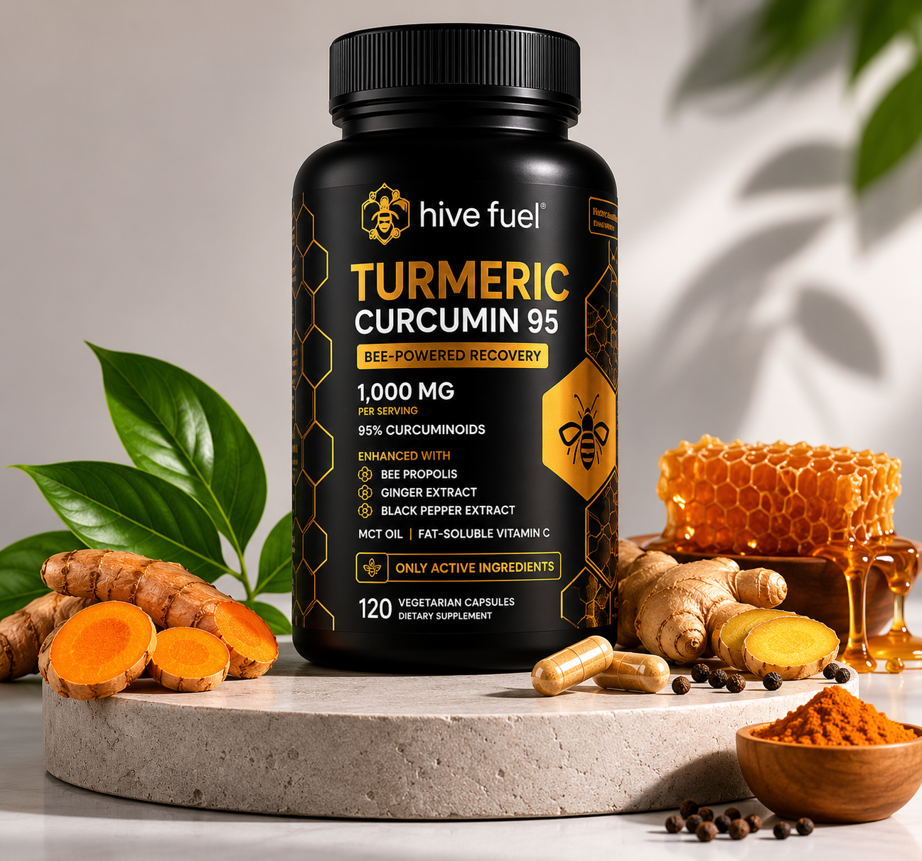 Hive Fuel Turmeric Dietary Supplement Capsules