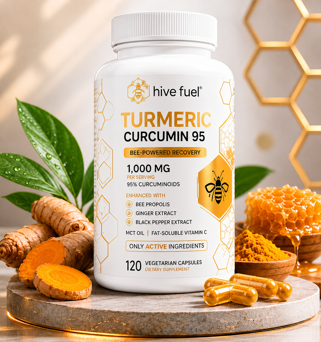 Hive Fuel Turmeric Dietary Supplement Capsules